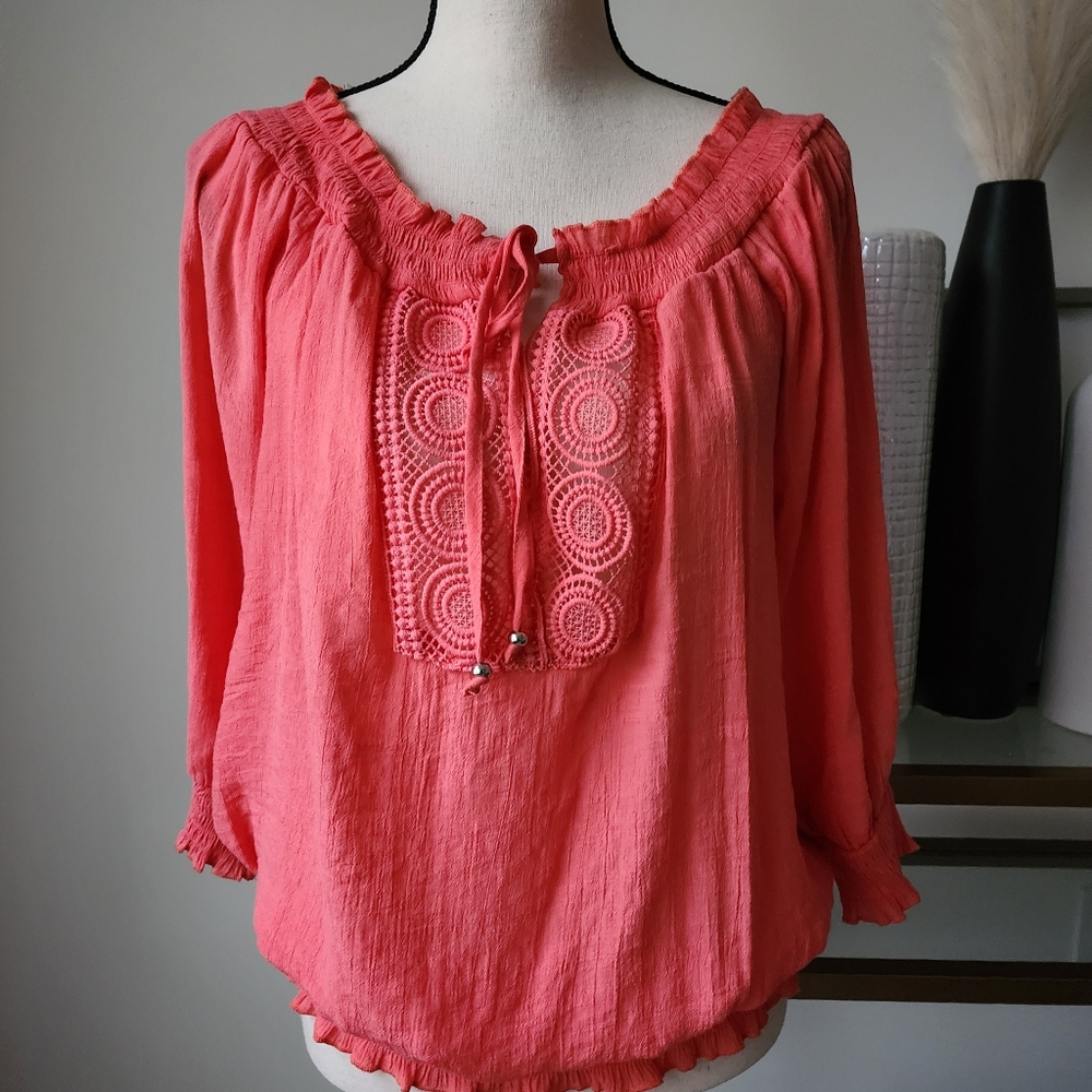 Unique Spectrum Coral blouse XL